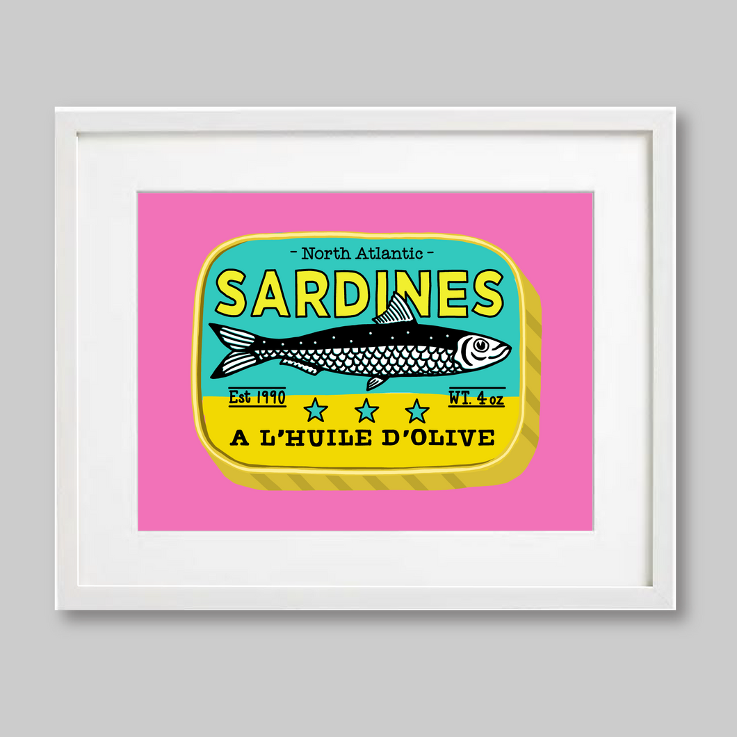 Sardine Pop Art Print - Yellow and Green