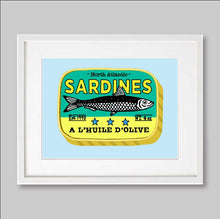 Sardine Pop Art Print - Blue Background