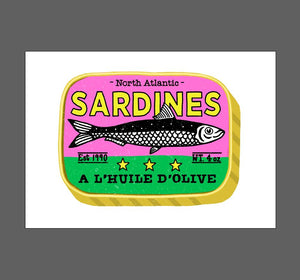 Sardine Pop Art Print - Pink and Green